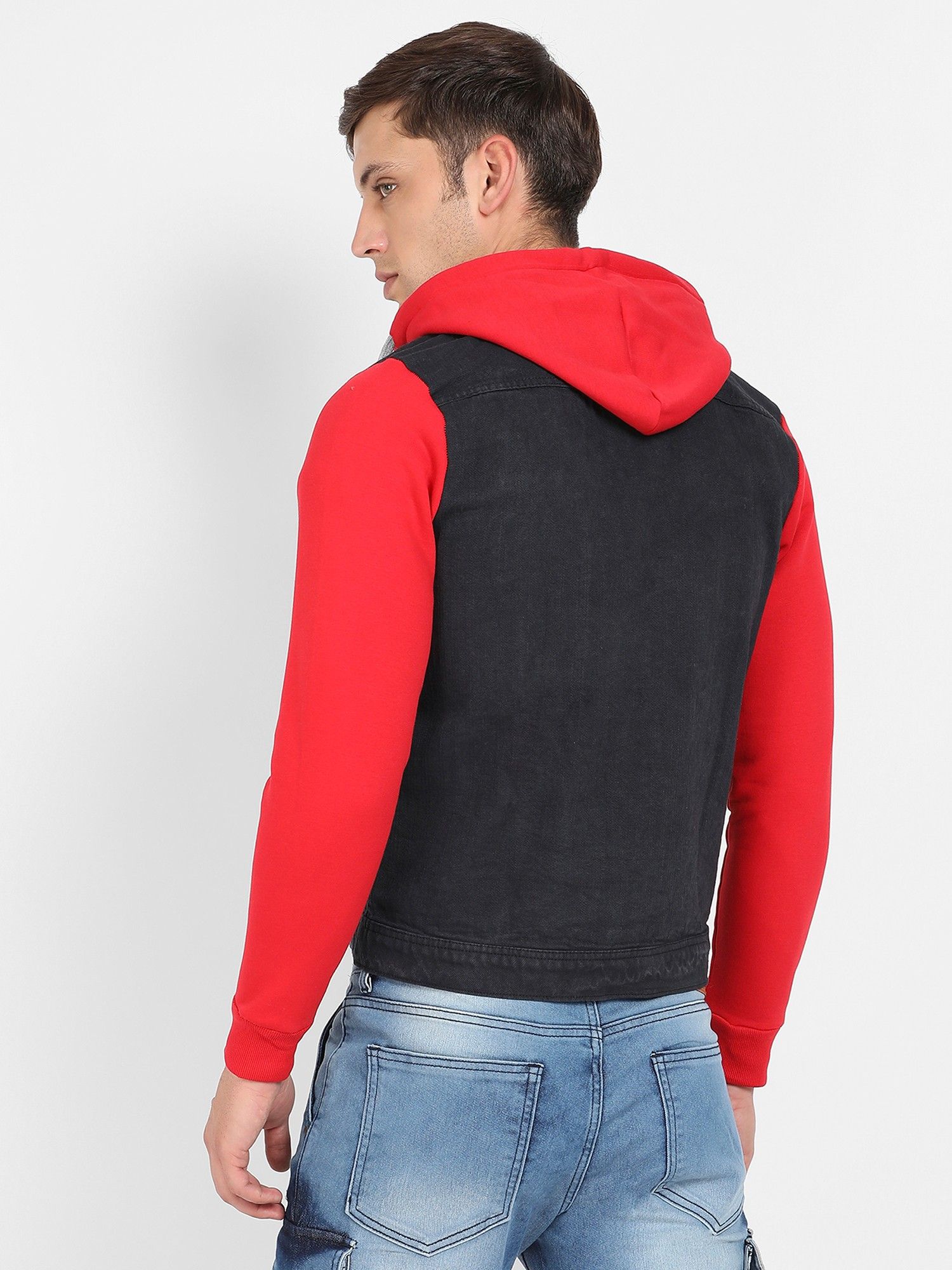 Dark red denim jacket mens hotsell