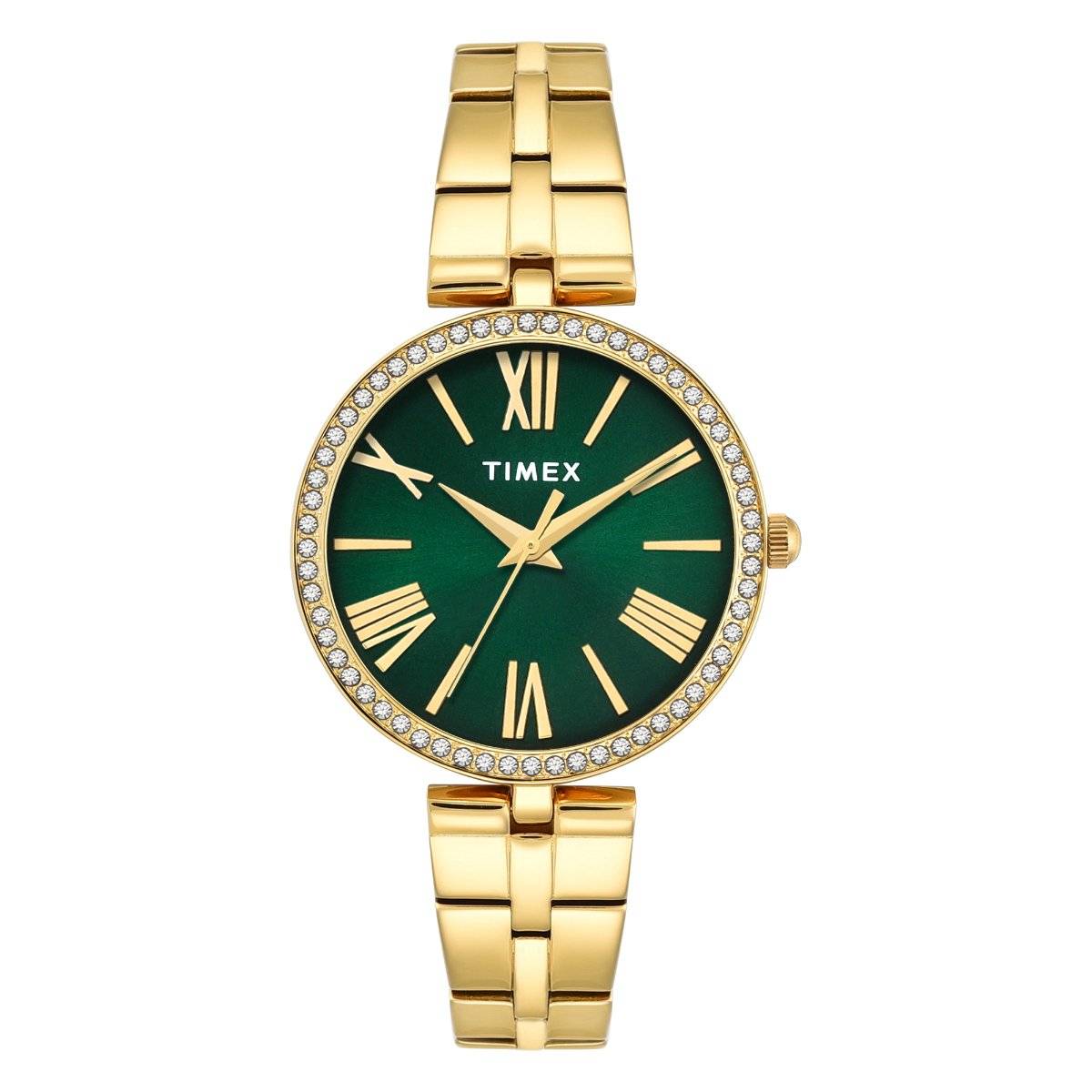 Timex Women Green Round Dial Analog Watch -TWEL22501 (M)