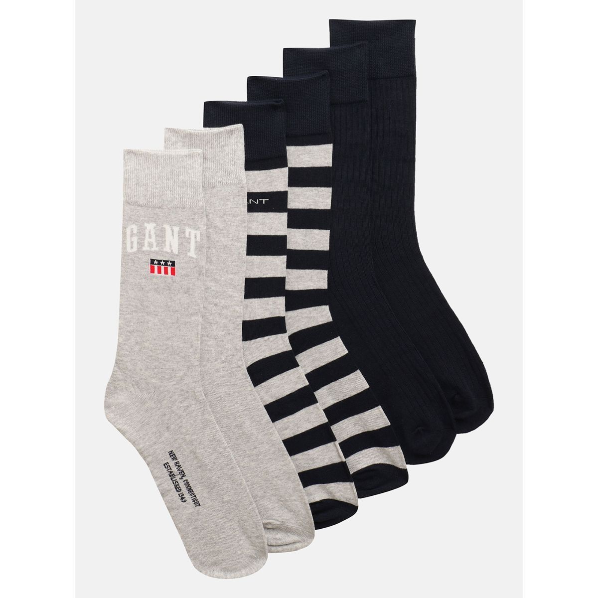 GANT Mens Grey Self Design Regular Fit Socks (Pack of 3) Buy GANT Mens