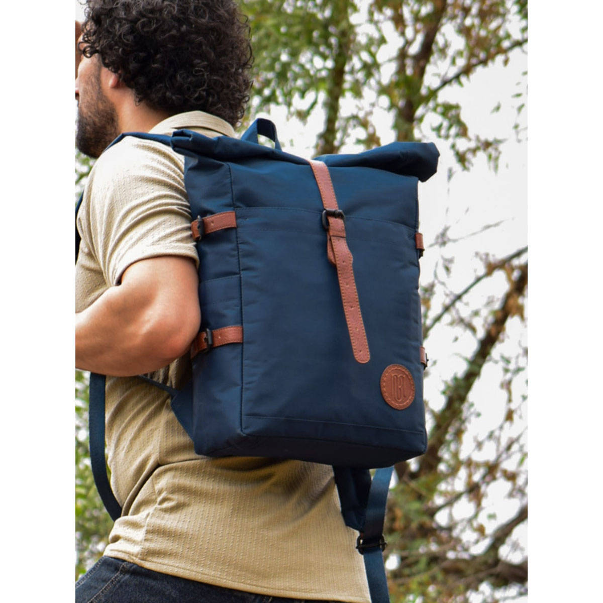 Mona B Unisex Voyager Navy Blue Backpack