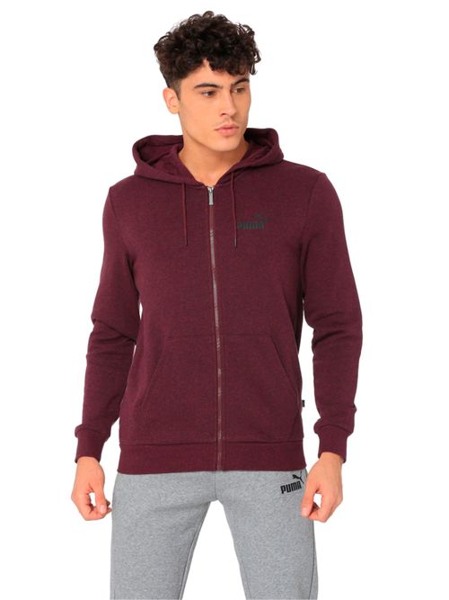Puma Heather Ess+ Fz Hooded Jacket Purple