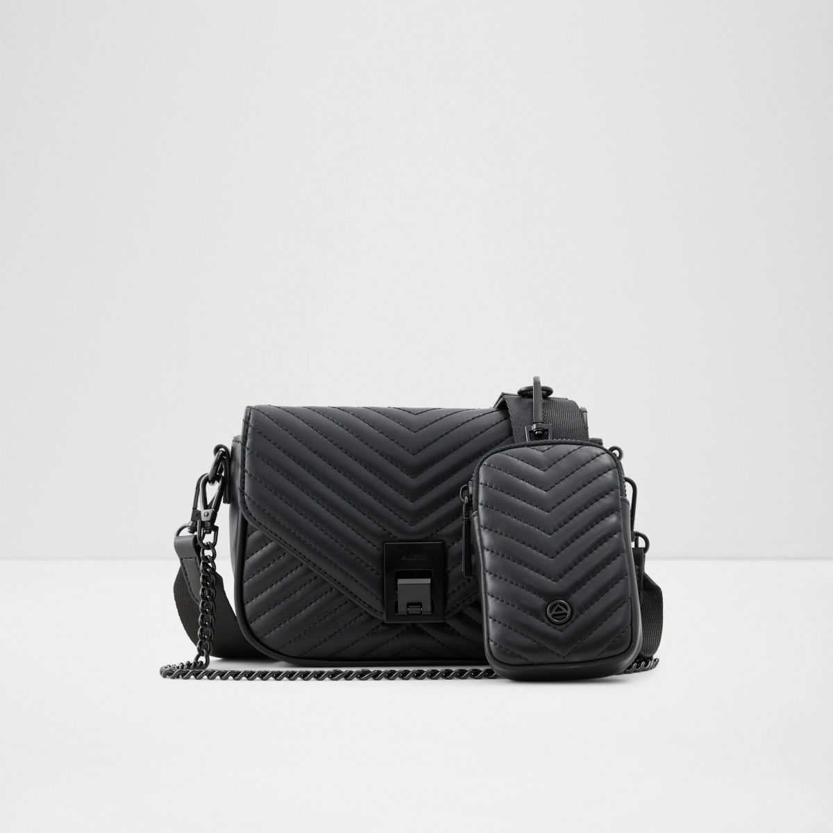 ALDO Black PU Structured Sling Bag (Onesize) by Myntra