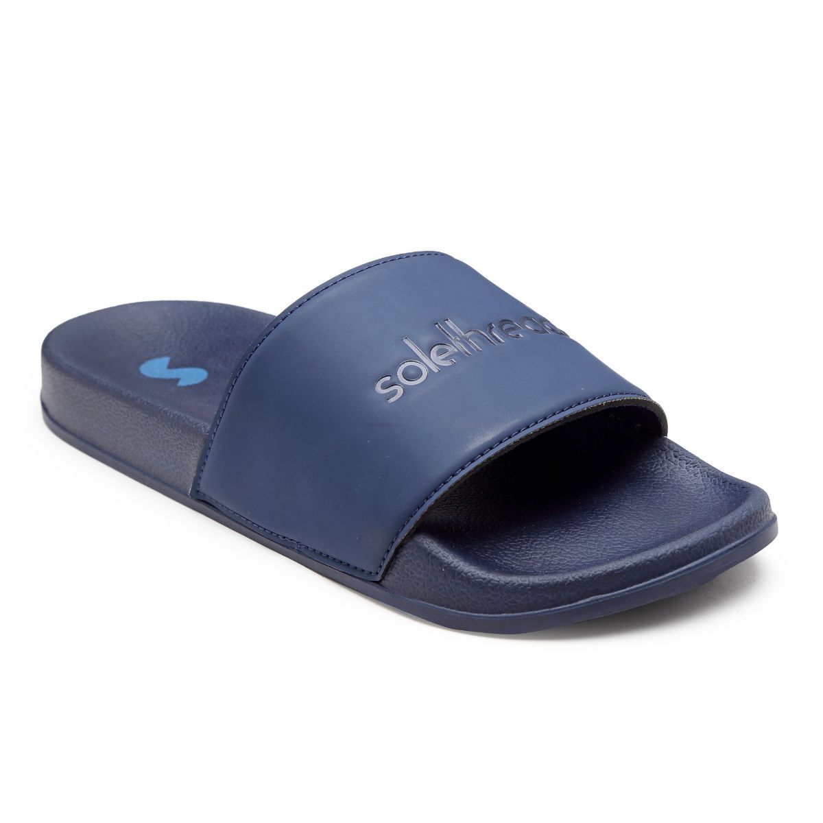 Buy SOLETHREADS Slides Supreme Navy Solid Men Sliders Online