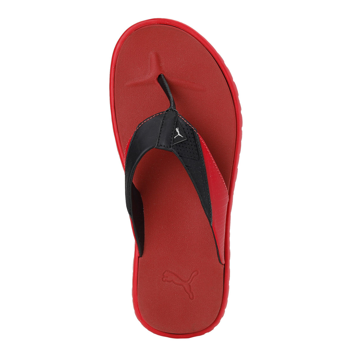 puma flip flops red