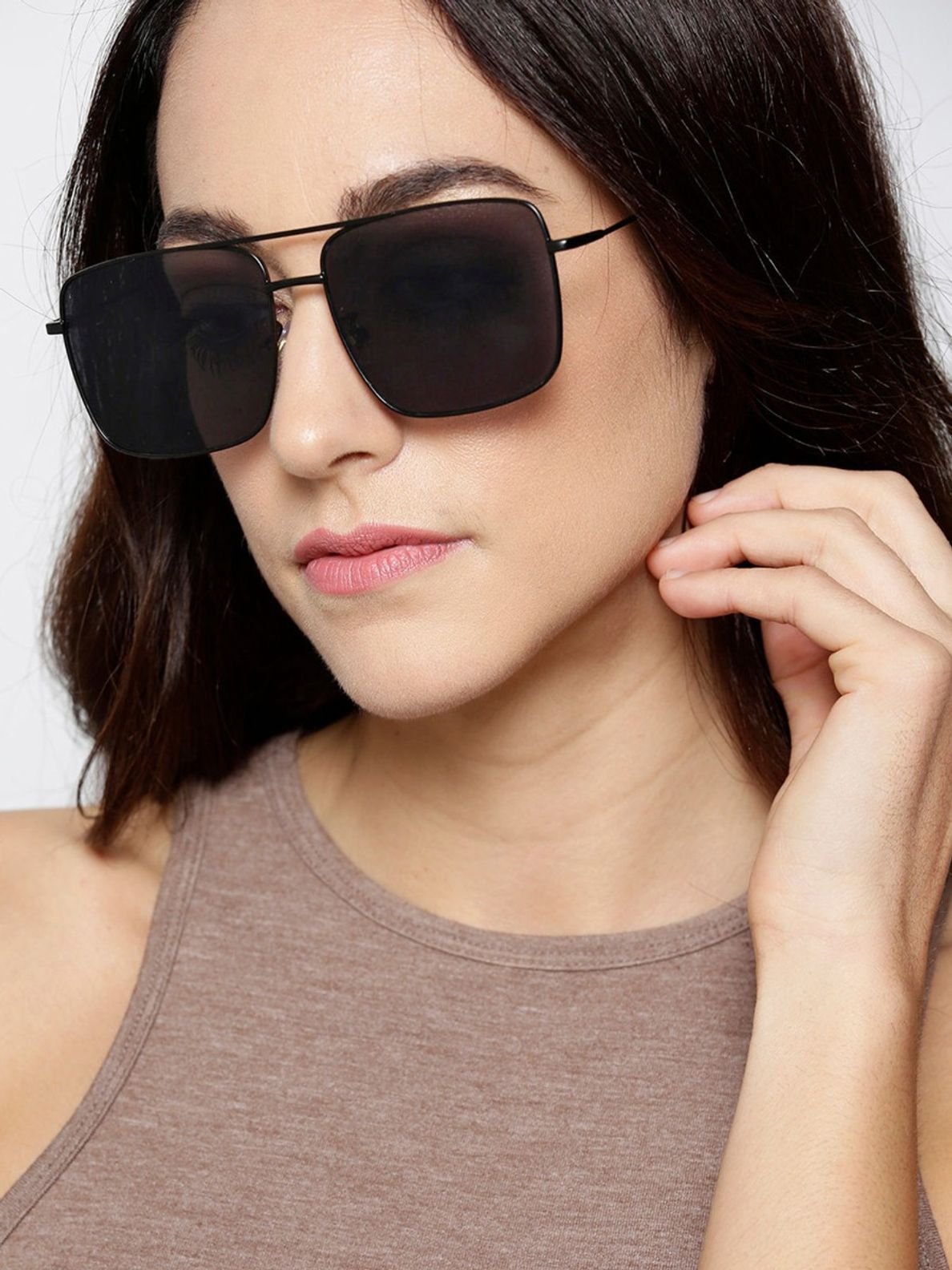 Buy Twenty Dresses by Nykaa Fashion Transparent Brown Square Sunglasses  Online