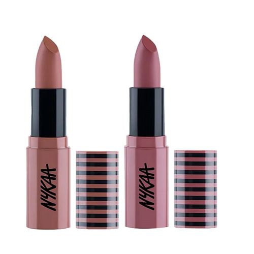 Nykaa Cosmetics So Creme Bestseller Creamy Matte Lipstick Duo - Game on & Wakeup Makeup