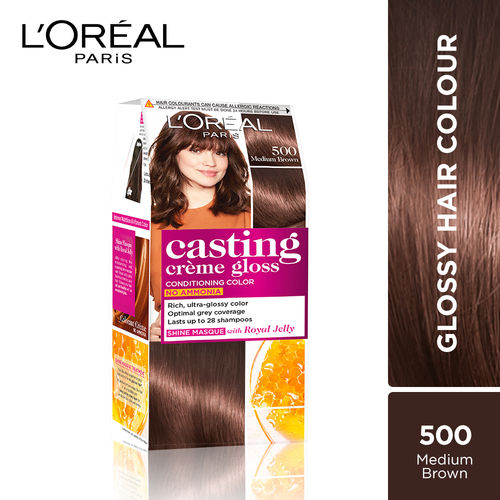 L'Oreal Paris Casting Creme Gloss Hair Color - Medium Brown 500: Buy  L'Oreal Paris Casting Creme Gloss Hair Color - Medium Brown 500 Online at  Best Price in India | Nykaa