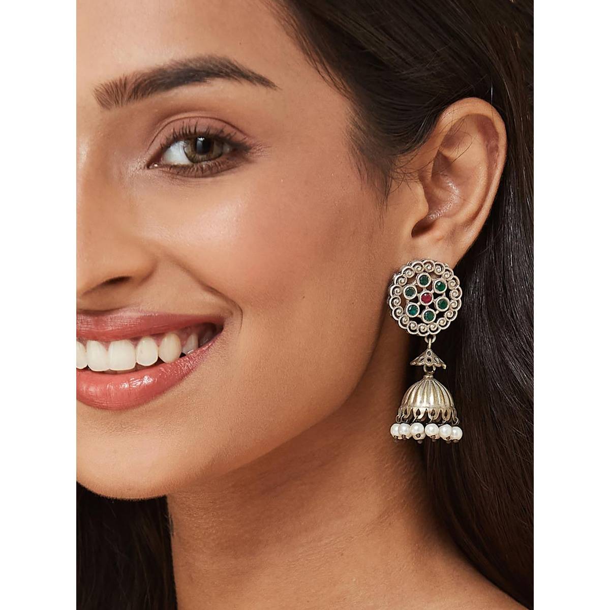 Fabindia Multi-Color Metal Jhumka Earrings
