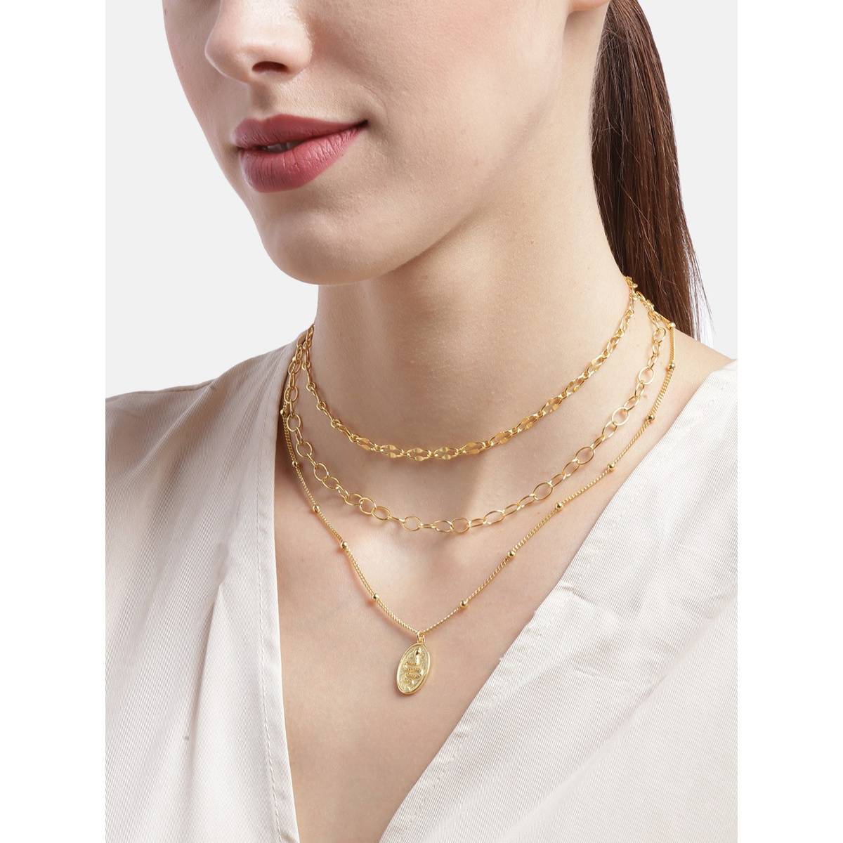 Carlton London Gold-Plated Brass Layered Necklace