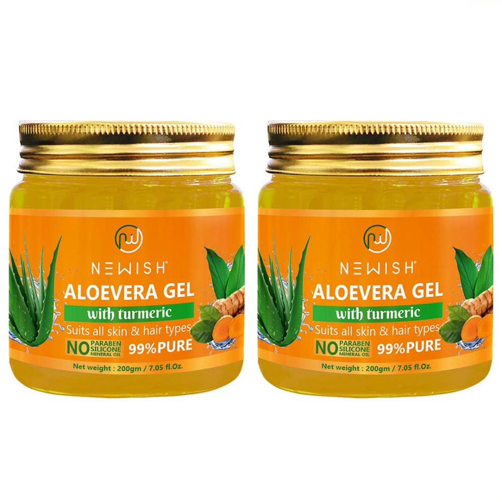 Newish Aloevera Gel Moisturizer for Face Enriched with Turmeric - Pack of 2