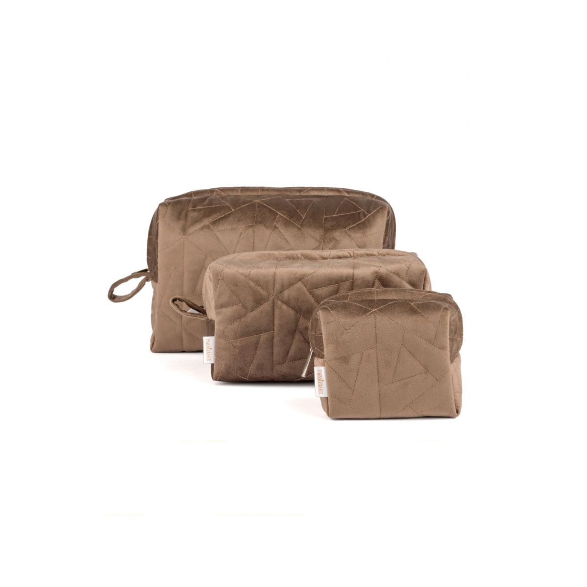 Buy Nestasia Cocoa Brown Cosmetic Bag Set of 3 Online