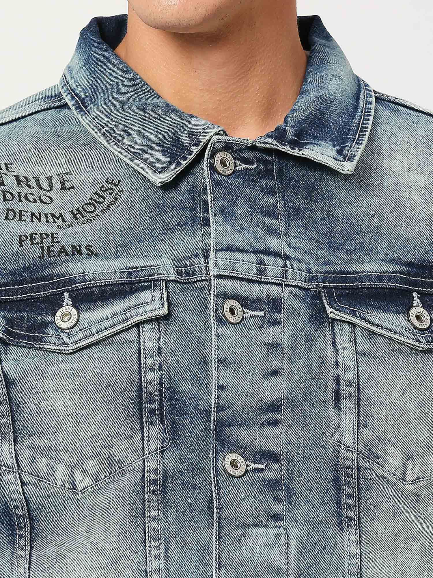 Buy Pepe Jeans Indigo Mix Distressed Jacket for Women Online @ Tata CLiQ