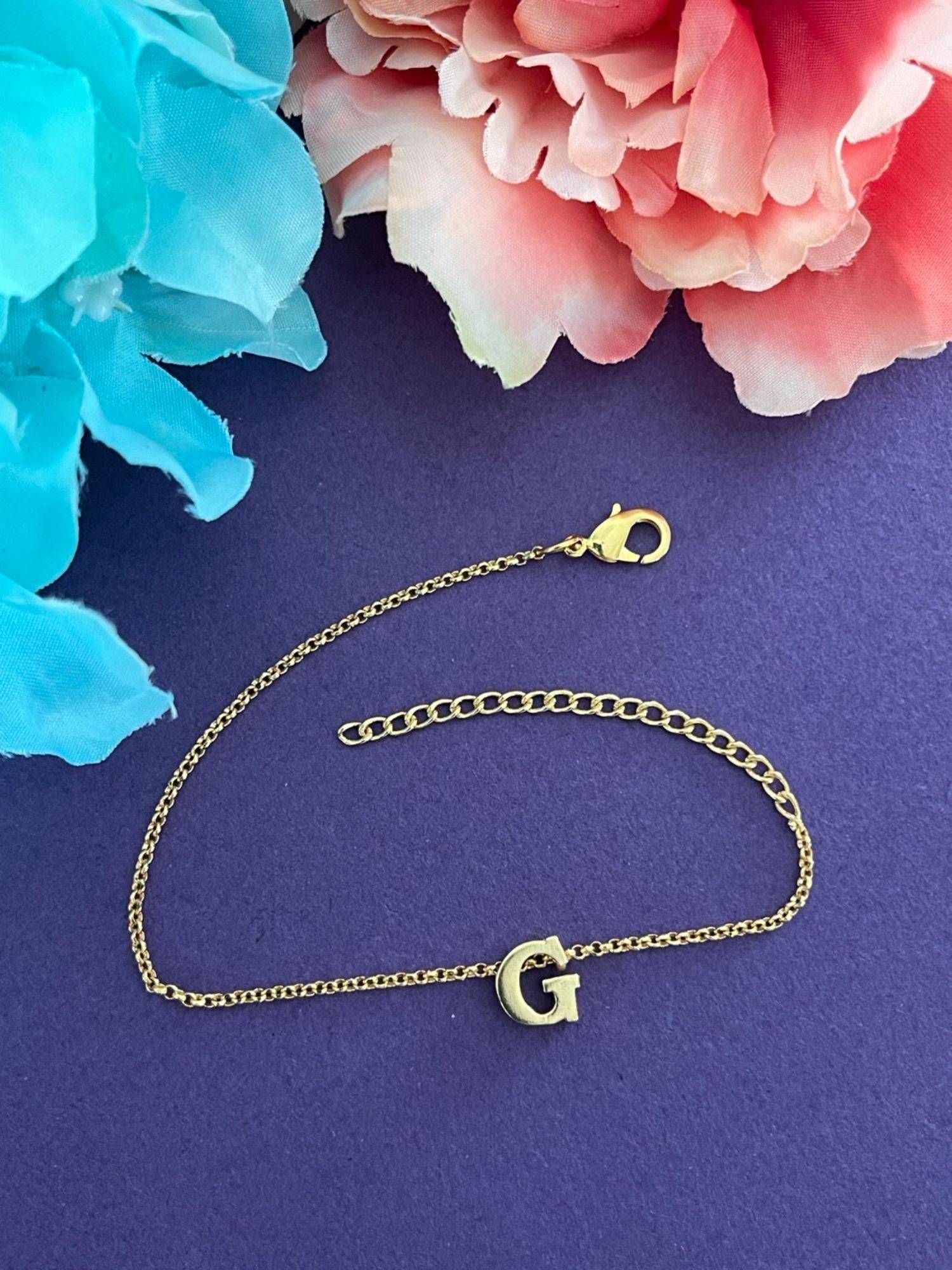 Digital Dress Room Letter G Name Bracelet Rakhi