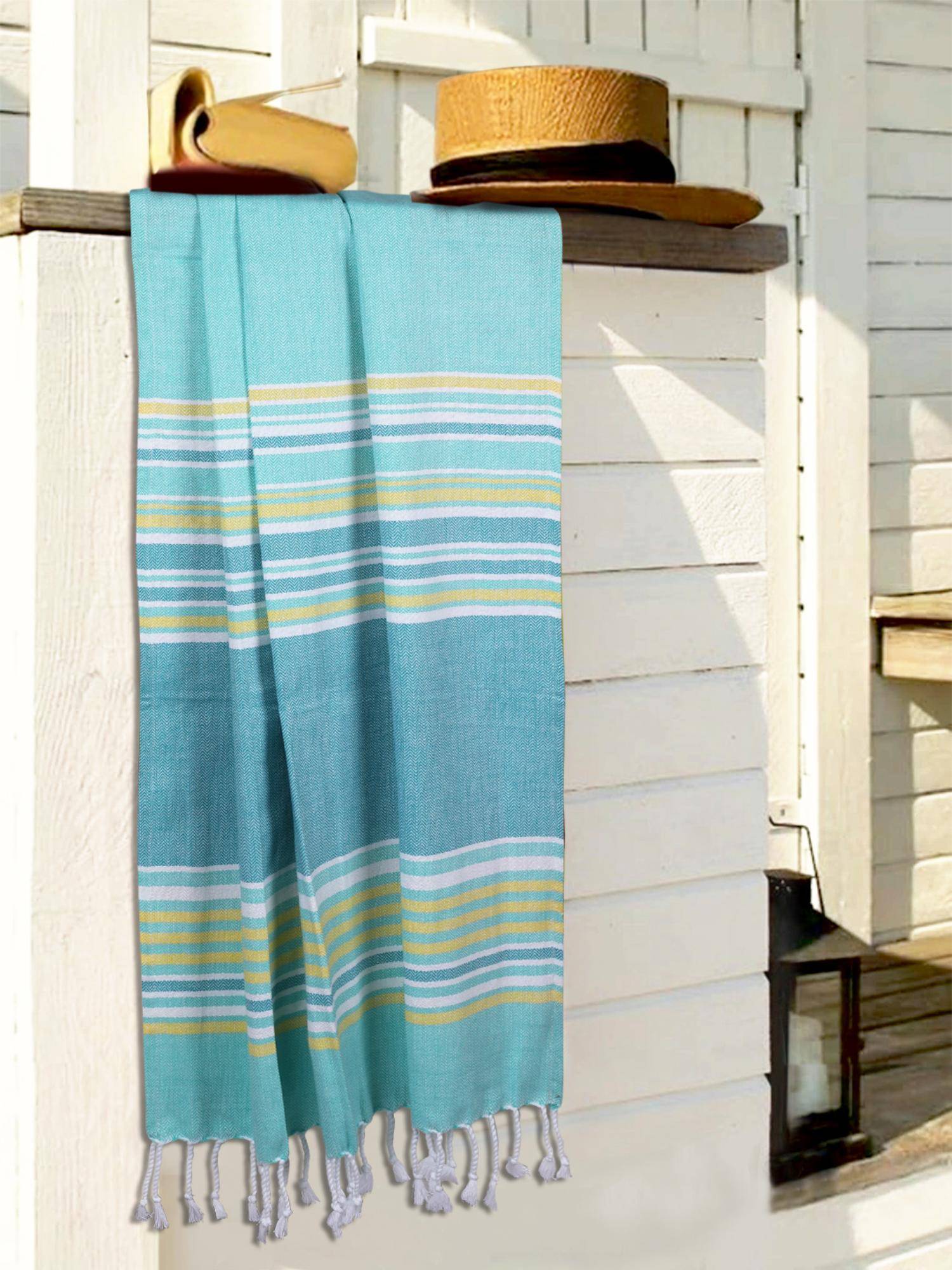 BIANCA Blue Ultra Soft Turkish Hammam Towel