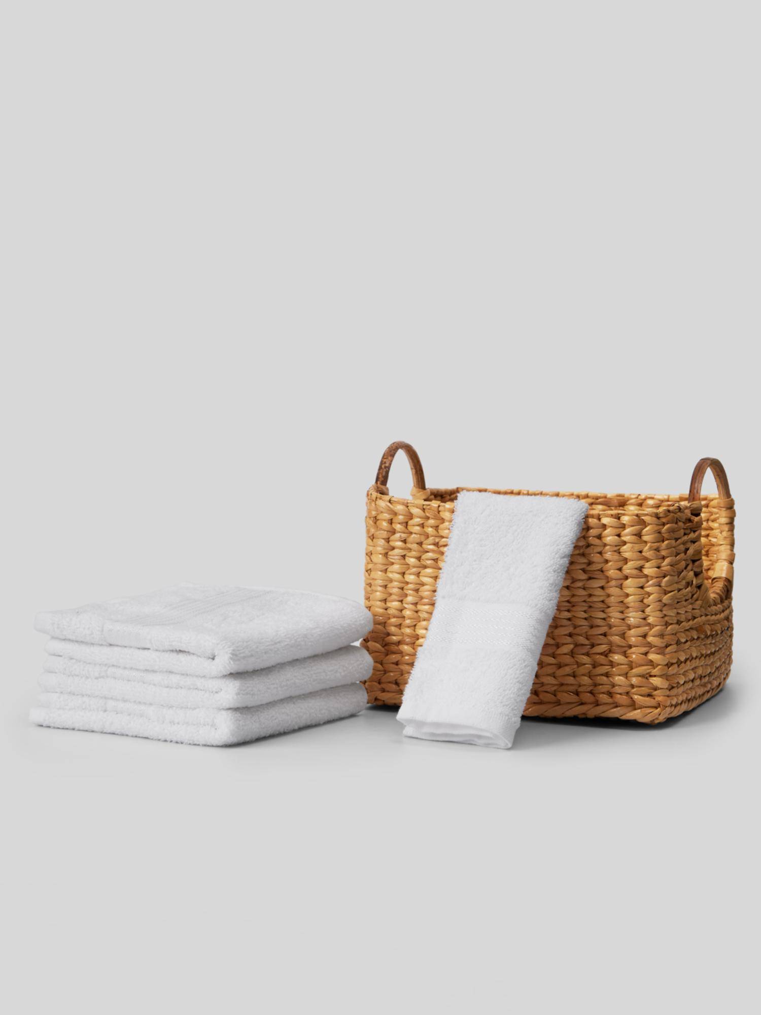 KOPA White Quick Dry 100% Cotton Soft Terry Face Towel (Pack of 4)