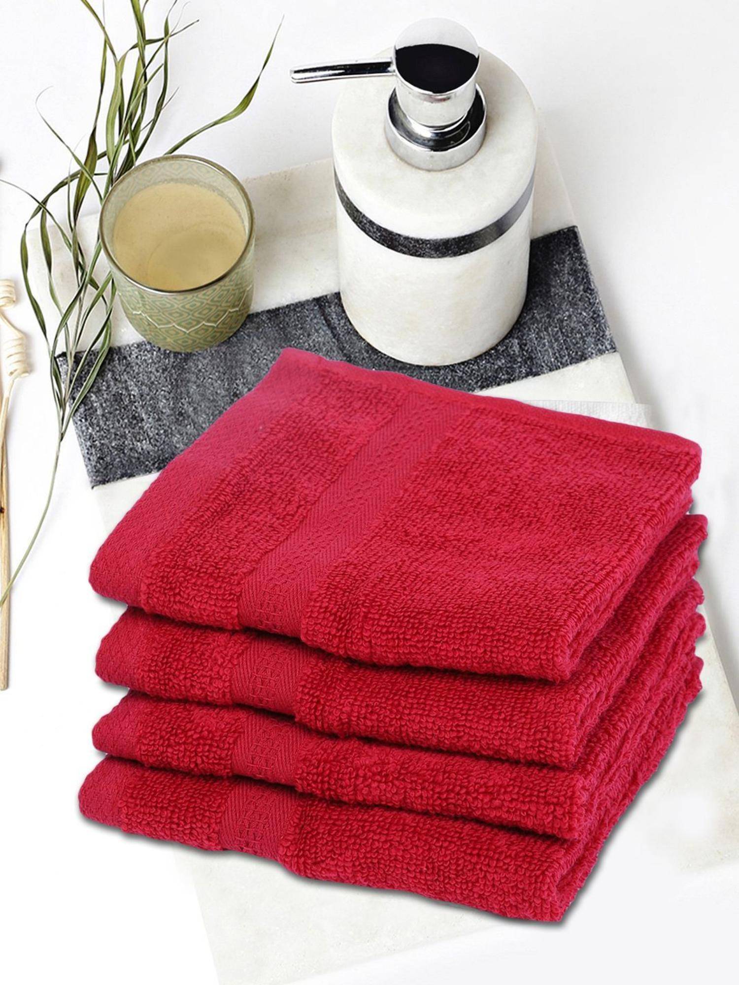 BIANCA Red Ultra Soft Zero Twist 100% Cotton Towel (Pack of 4)