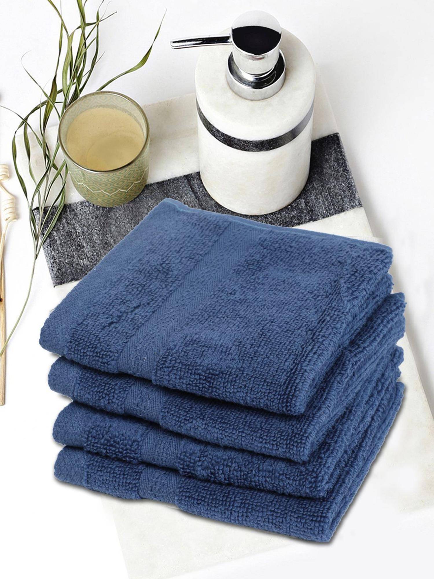 BIANCA Navy Blue Ultra Soft Zero Twist 100% Cotton Towel (Pack of 4)