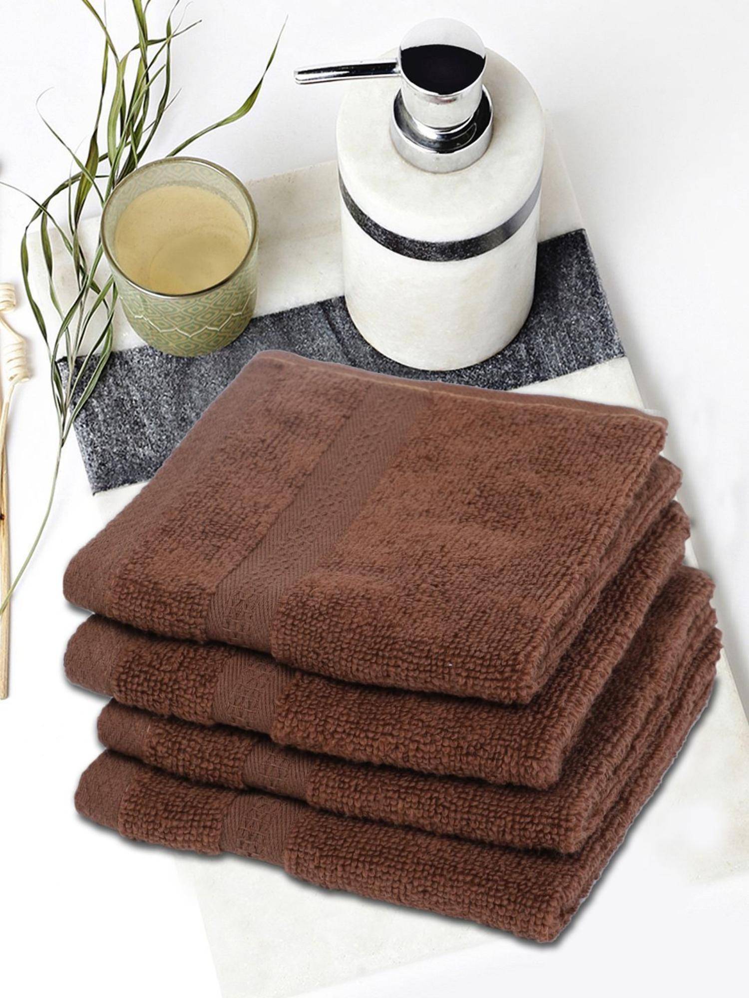 BIANCA Brown Ultra Soft Zero Twist 100% Cotton Towel (Pack of 4)