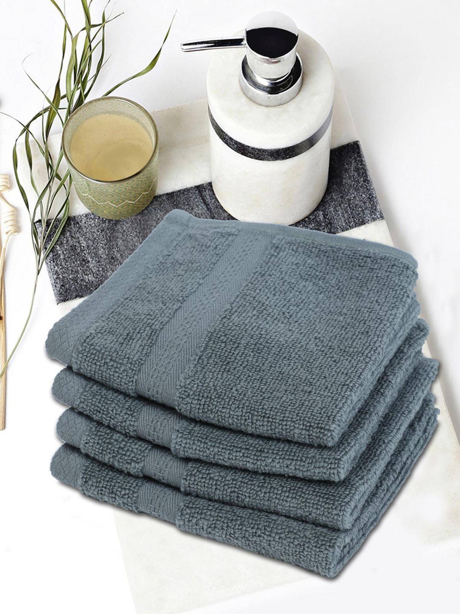 BIANCA Grey Ultra Soft Zero Twist 100% Cotton Towel (Pack of 4)