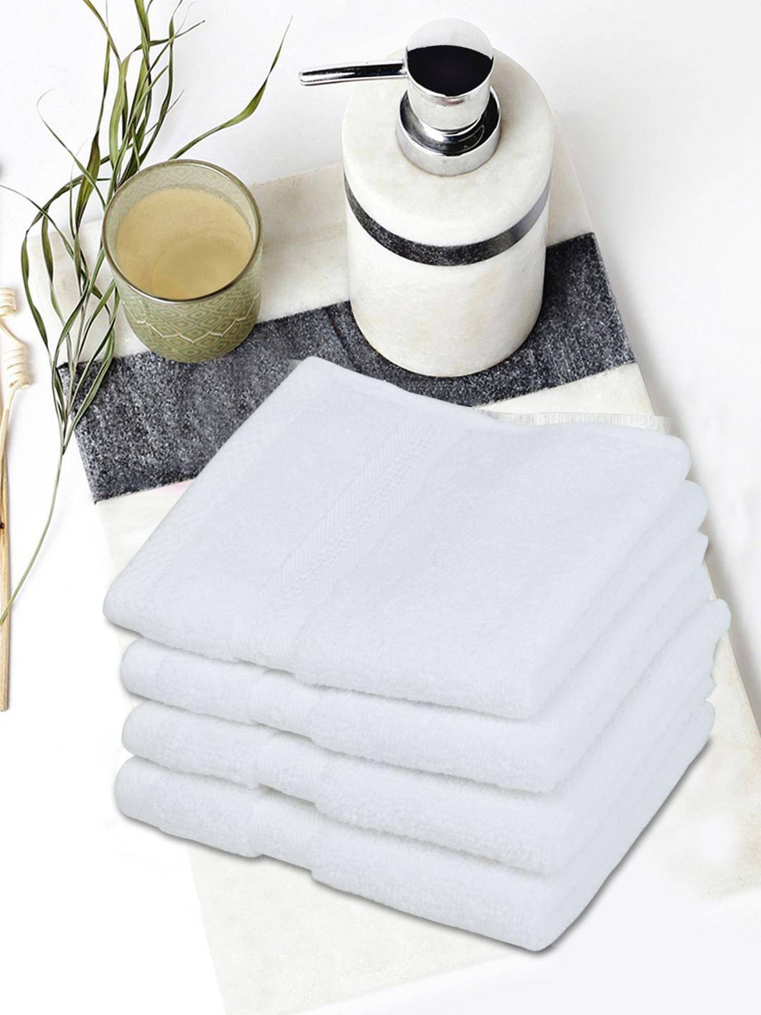 BIANCA White Ultra Soft Zero Twist 100% Cotton Towel (Pack of 4)
