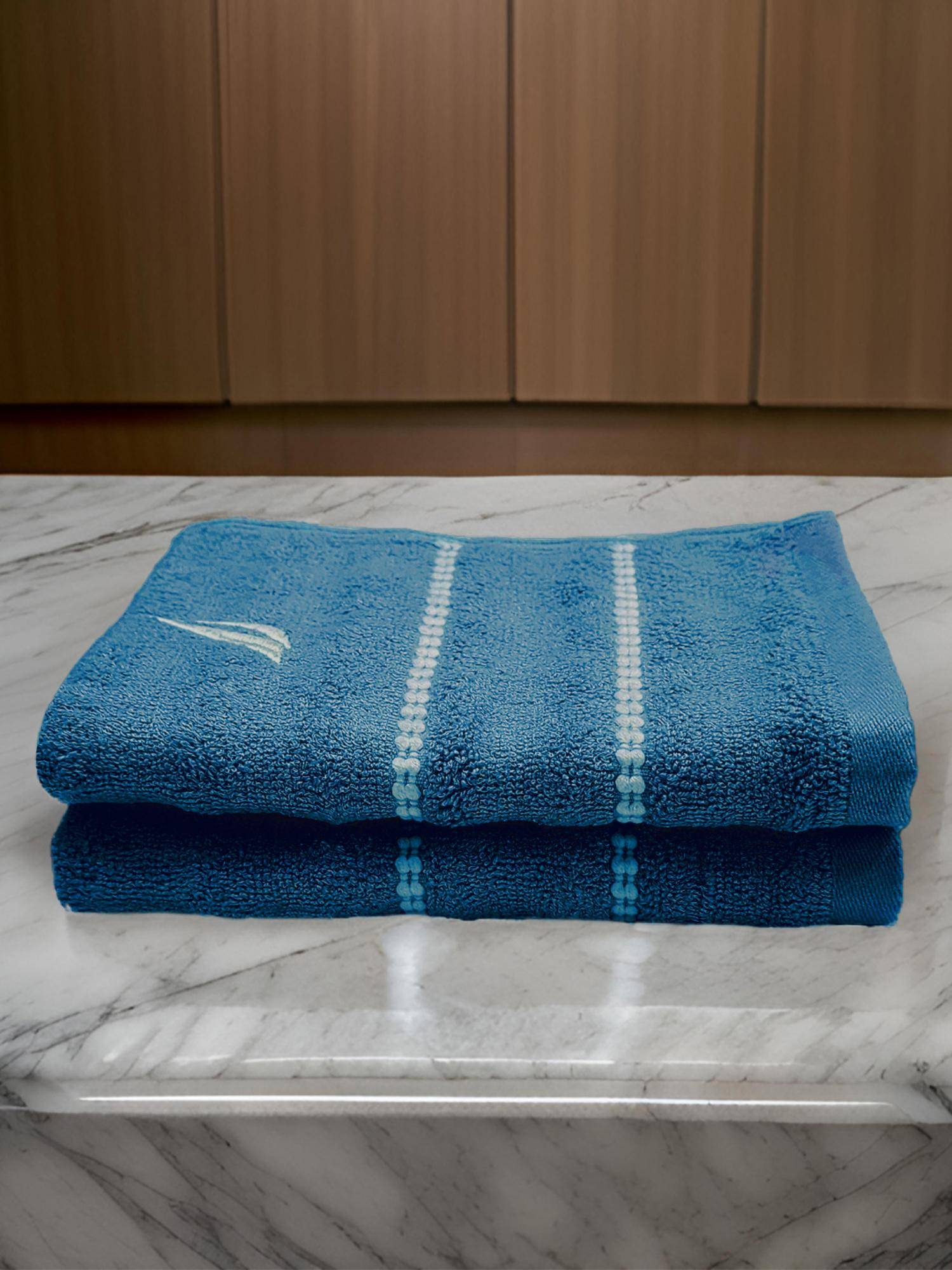 Nautica Blue High Absorbency Super Fast Drying Bamboo Hand Towel (Pack of 2)