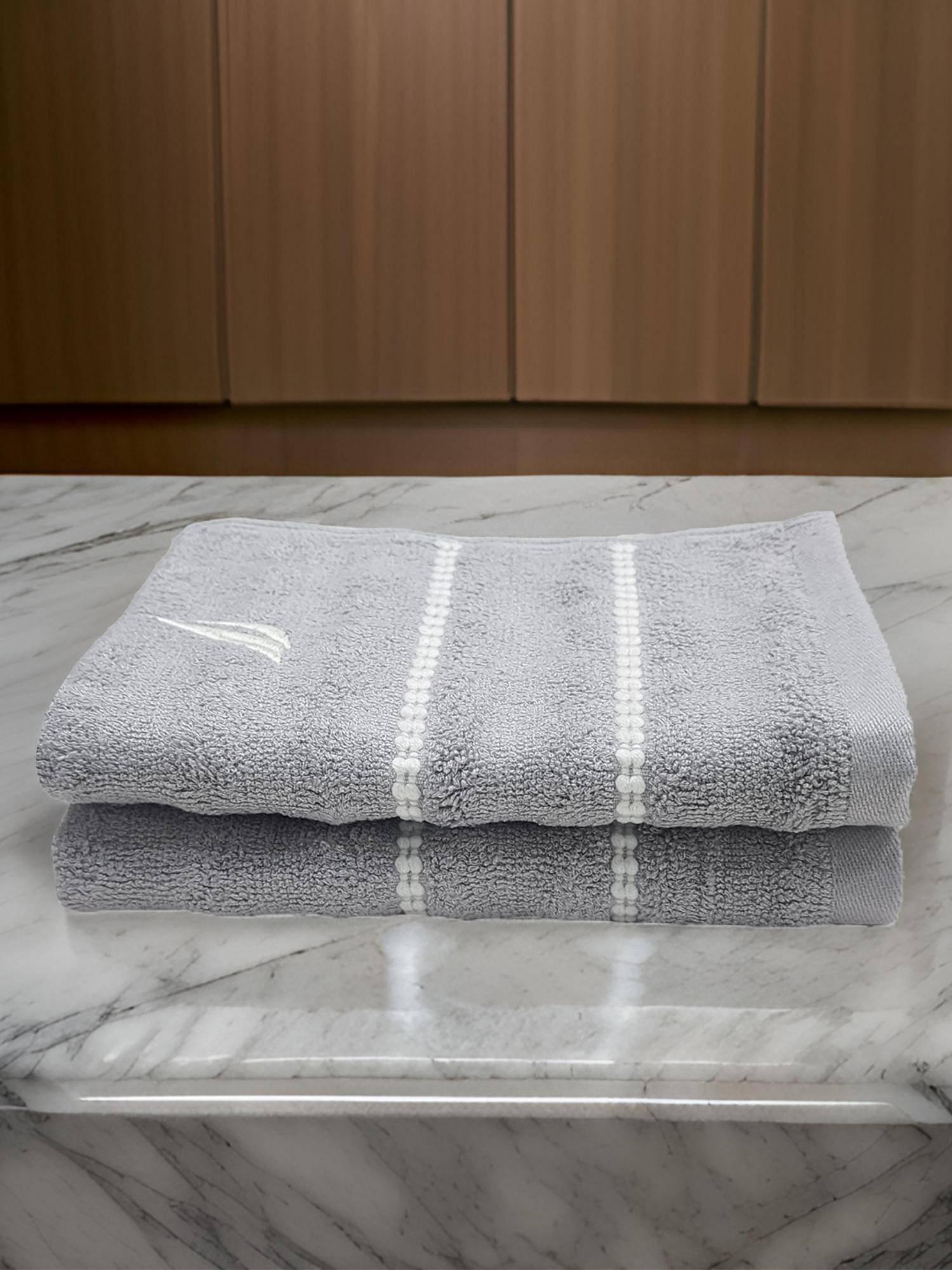Nautica Grey High Absorbency Super Fast Drying Bamboo Hand Towel (Pack of 2)