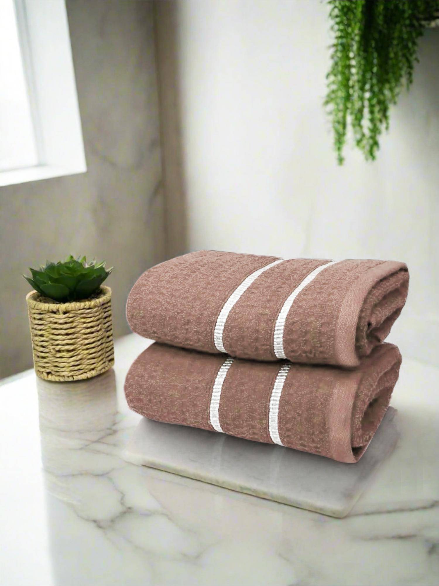 BIANCA Beige Extra Plush Turkish Terry Hand Towel (Pack of 2)
