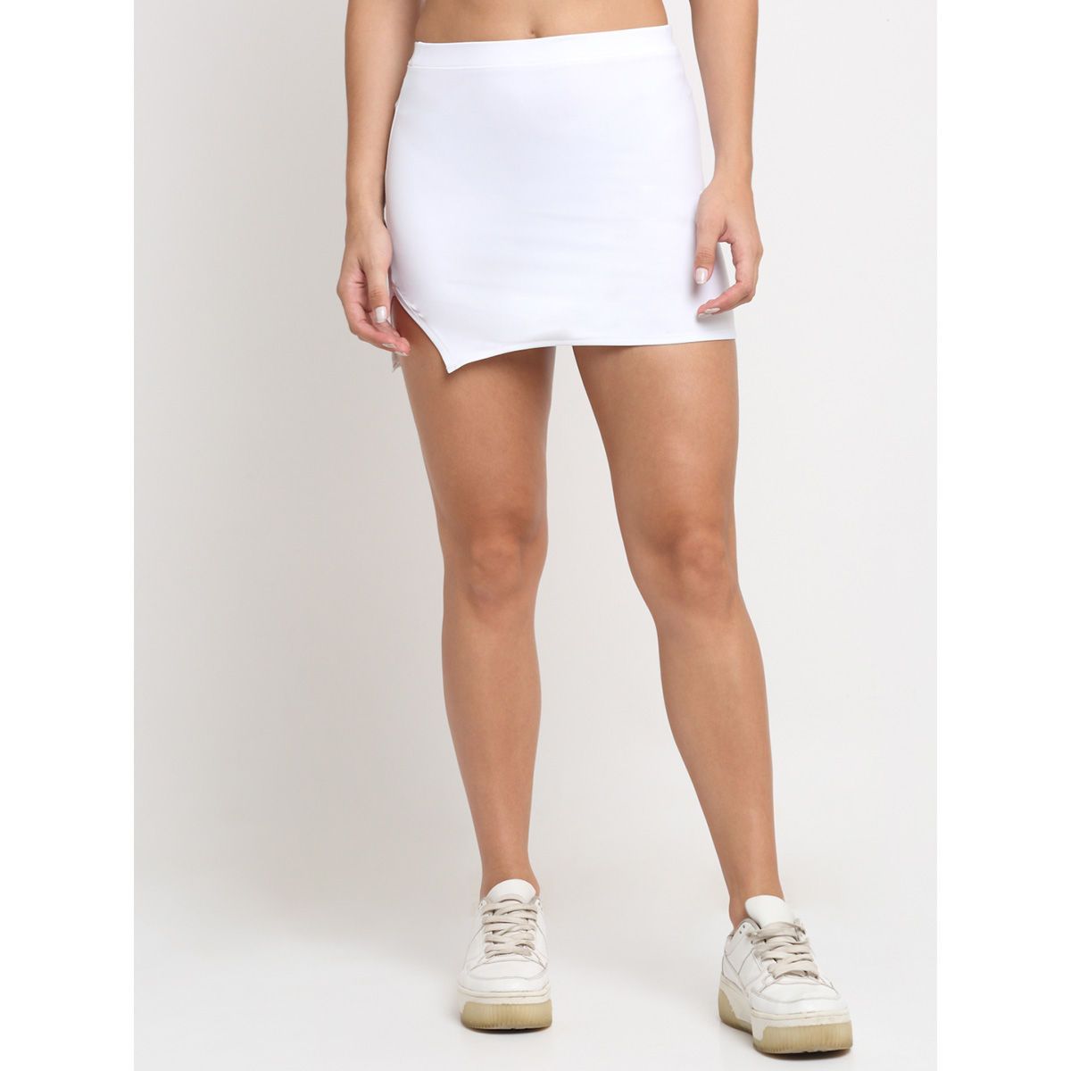 white side split skirt