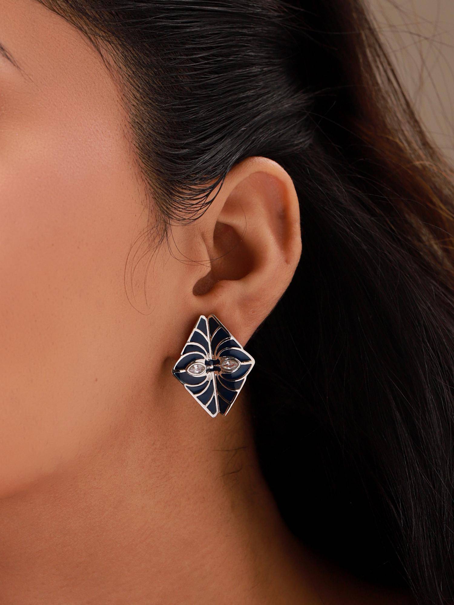 Voylla Blue Fractals In Nature Stellar Fracta Stud Earrings