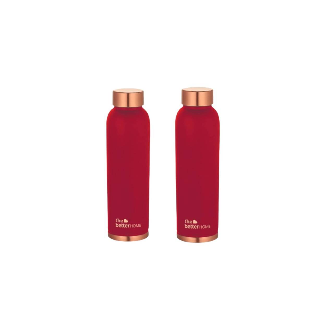 The Better Home Copper Bottle 950 Ml- Maroon (Pack Of 2)