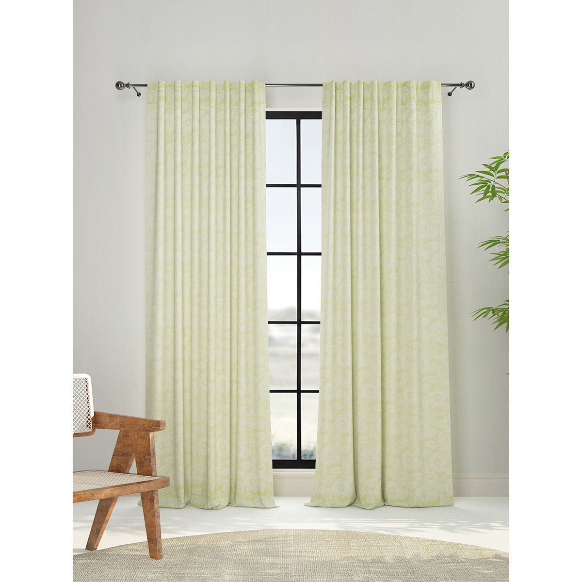 Buy Fabindia Krisha Cotton Woven Cutwork Curtain Online