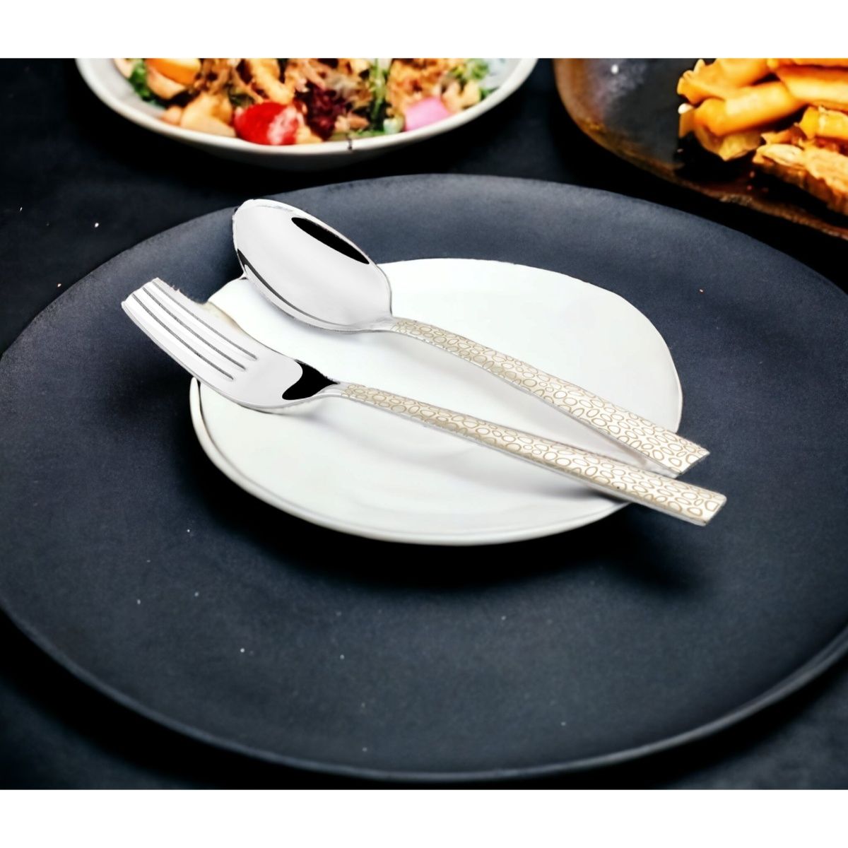 FNS Montavo by Pebble Premium Laser Engraved Cutlery Set of 12 Pcs Buy