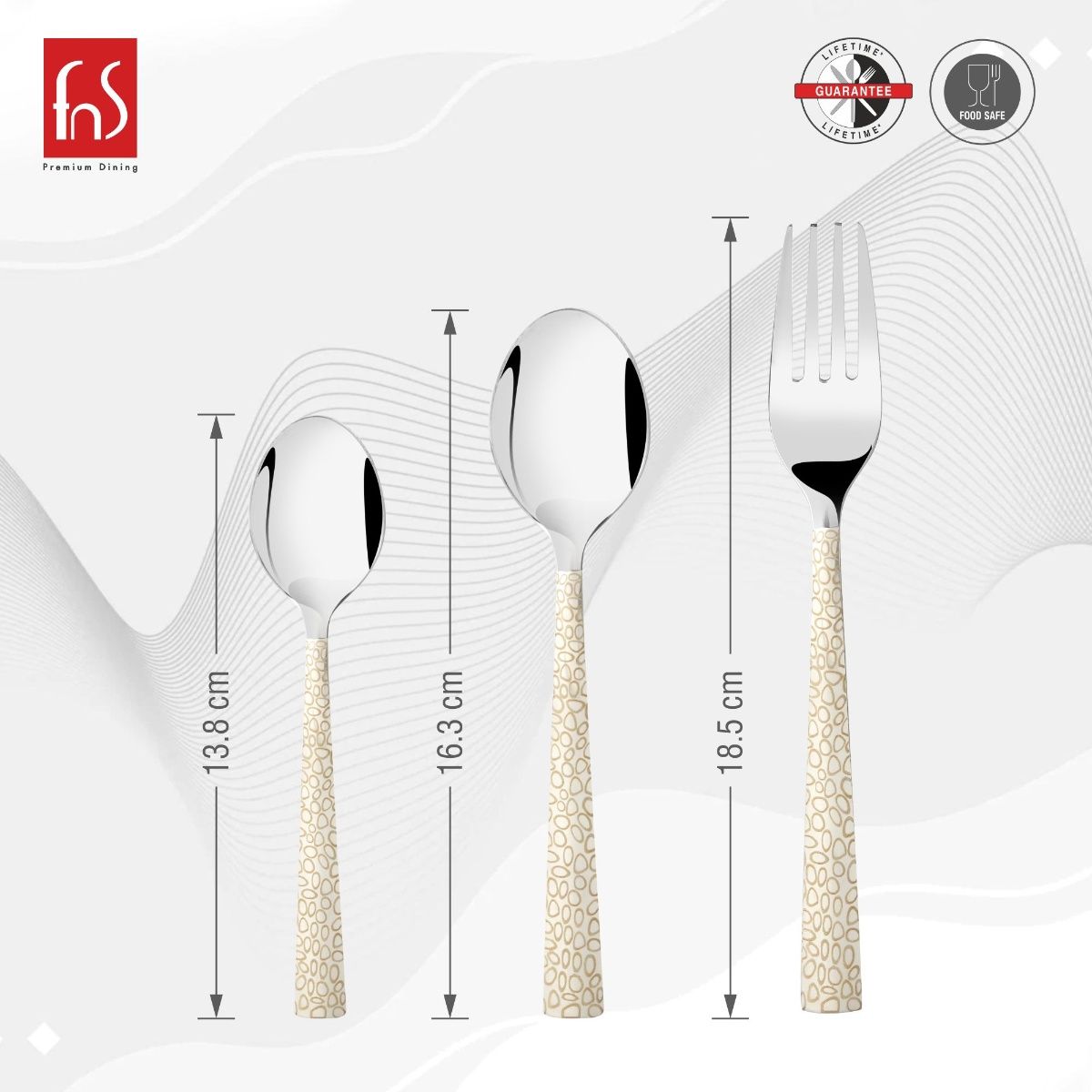 FNS Montavo by Pebble Premium Laser Engraved Cutlery Set of 18 Pcs Buy