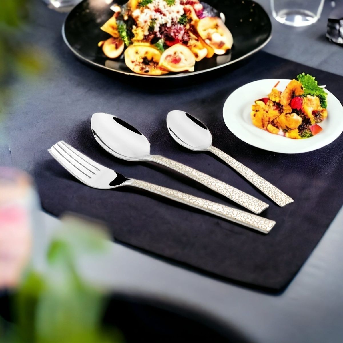 FNS Montavo by Pebble Premium Laser Engraved Cutlery Set of 18 Pcs Buy