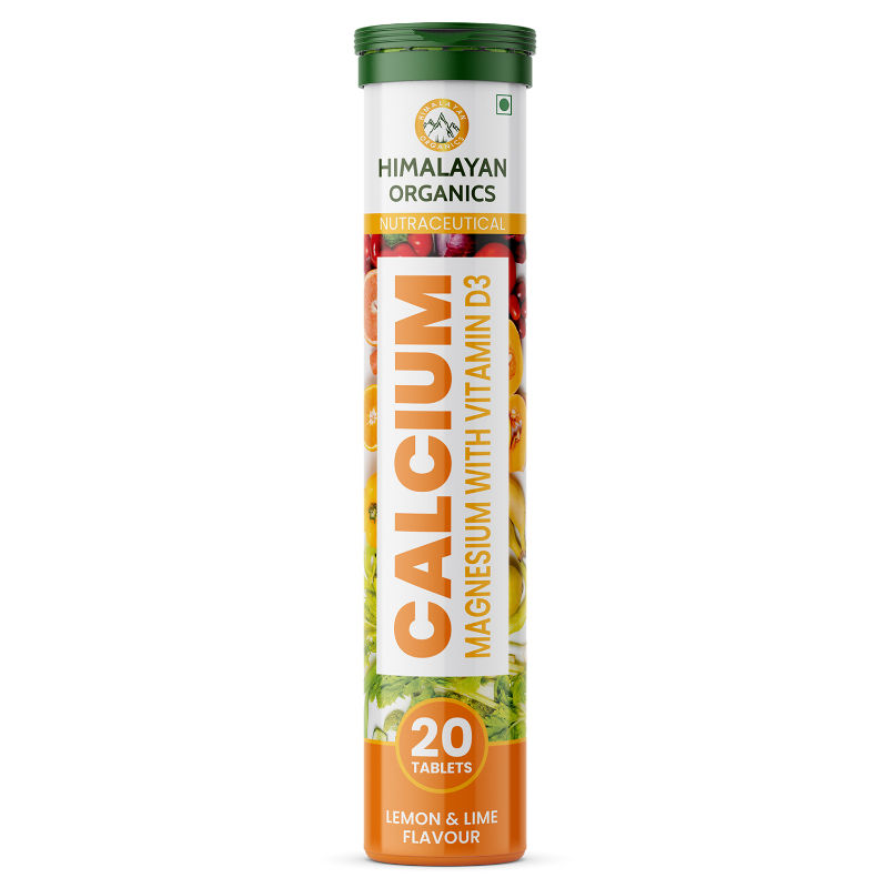 Himalayan Organics D3, Calcium, Magnesium Immunity Booster, Anti-oxidant Supplement - Lime Flavor