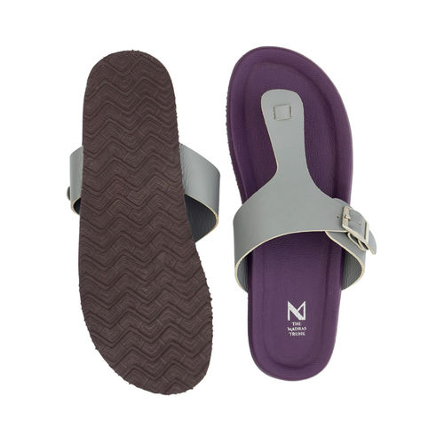 Buy The Madras Trunk Solid Purple Men Sandals Online