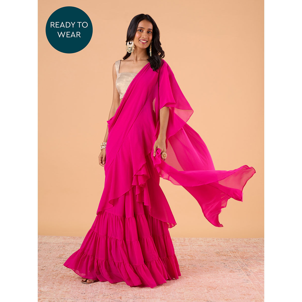 Pink Ready to wear saree – Diva