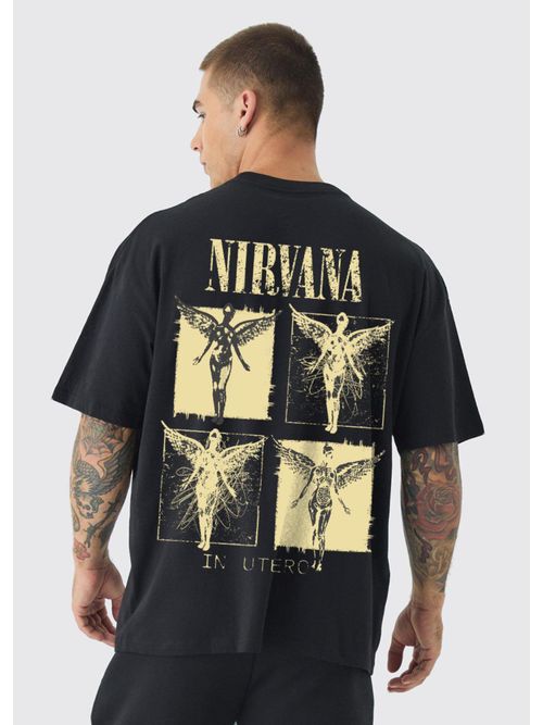 PRONK Vintage Nirvana Men Oversized Printed T-Shirt