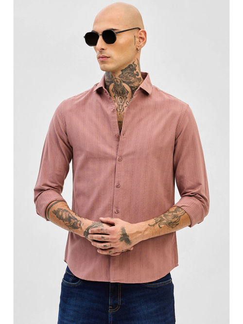 slim fit dress slacks Peach Textured Casual Shirt – Diners Pakistan main image 0