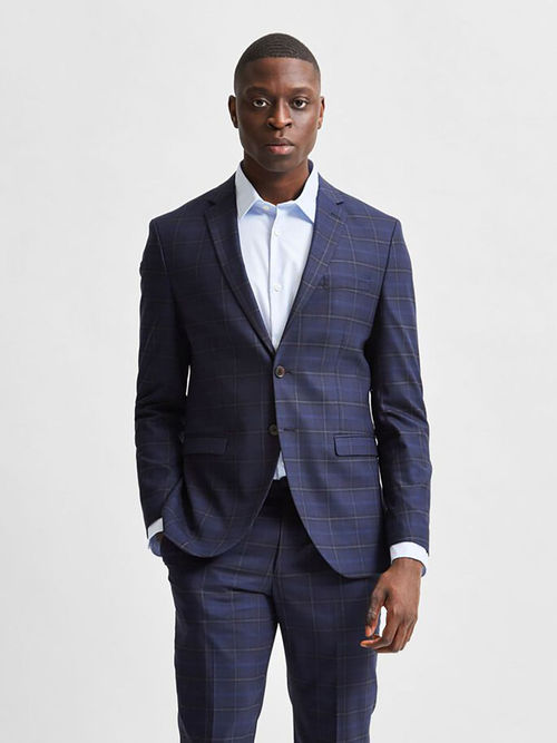 Buy SELECTED HOMME Blue Check Formal Suit Blazer Online