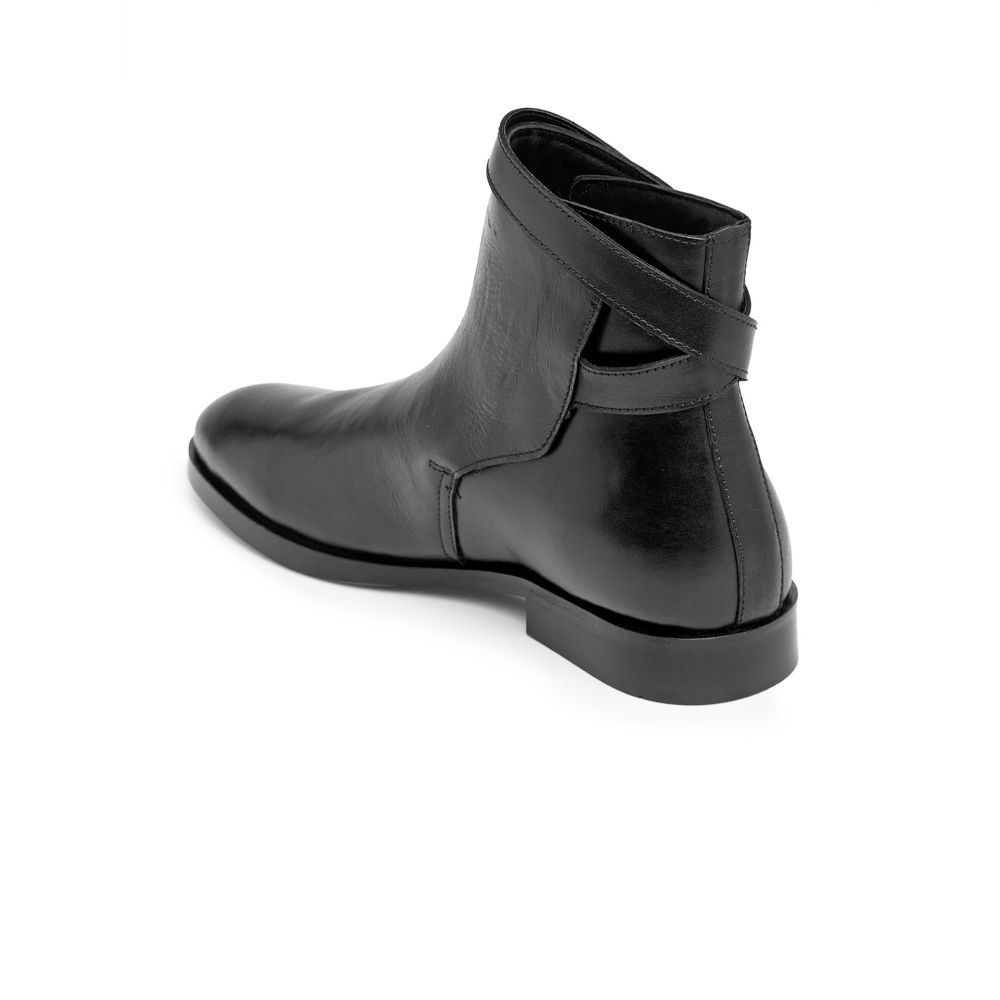 Buy Teakwood Leathers Men Black Solid Geniune Leather Mid top Flat
