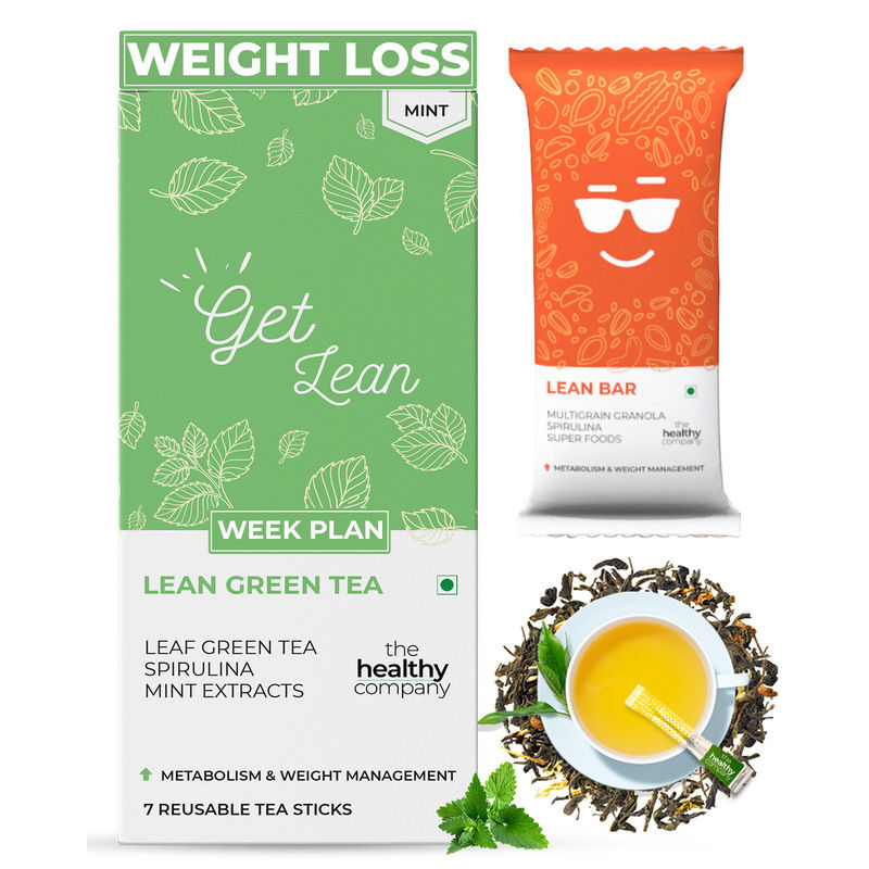 The Healthy Company Lean Weight Loss Plan with Superfood Spirulina, Green Tea, Choco fudge, Mint