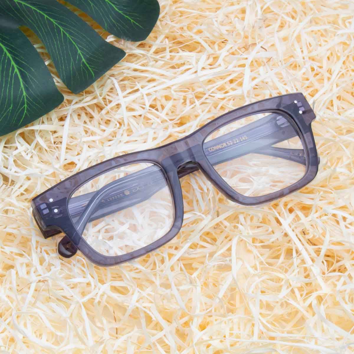 TED SMITH Unisex Full Rim Grey Square Frame