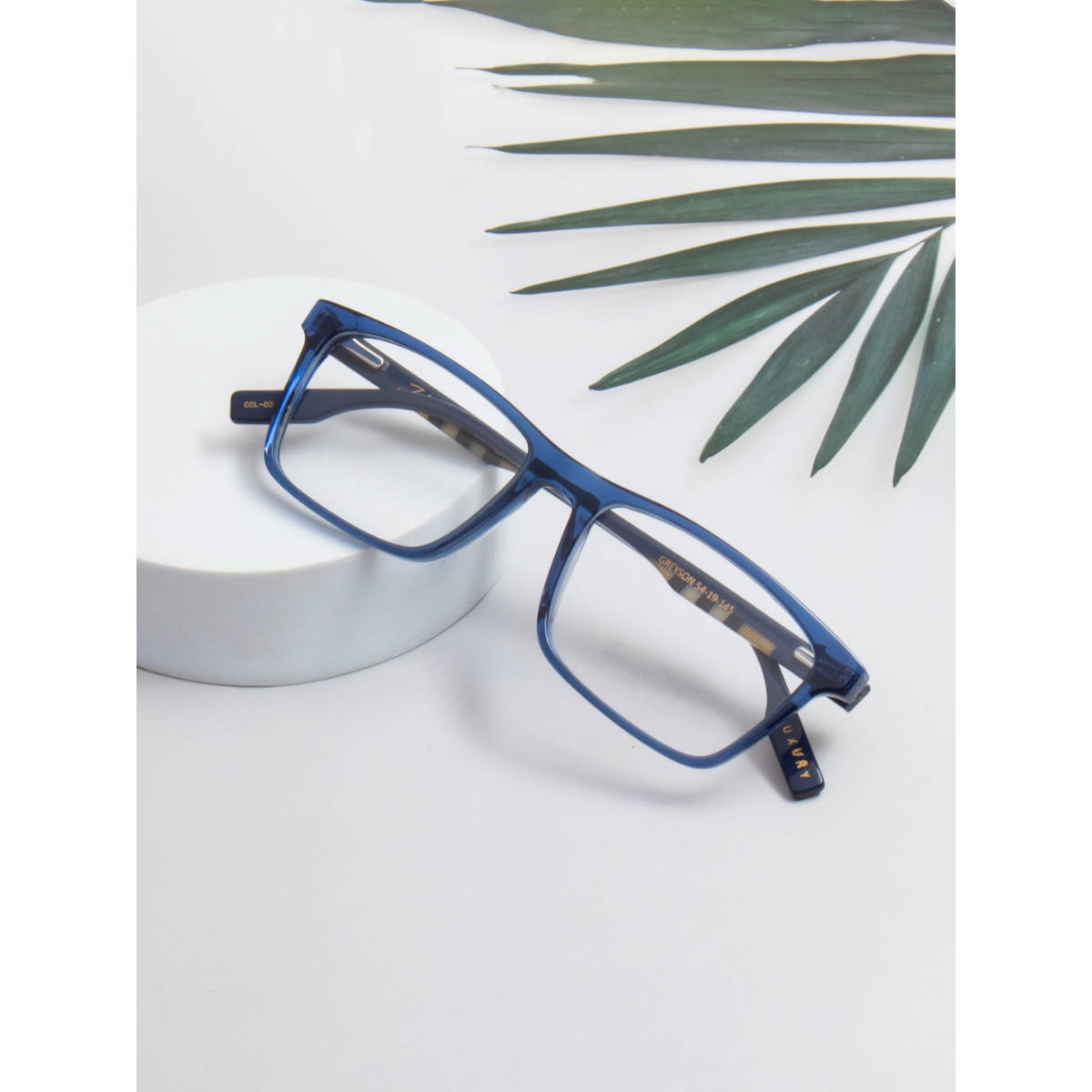 TED SMITH Unisex Full Rim Blue Rectangle Frame