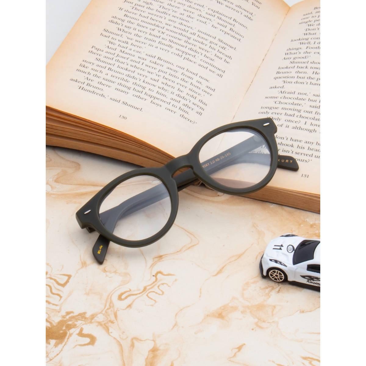 TED SMITH Unisex Full Rim Green Round Frame