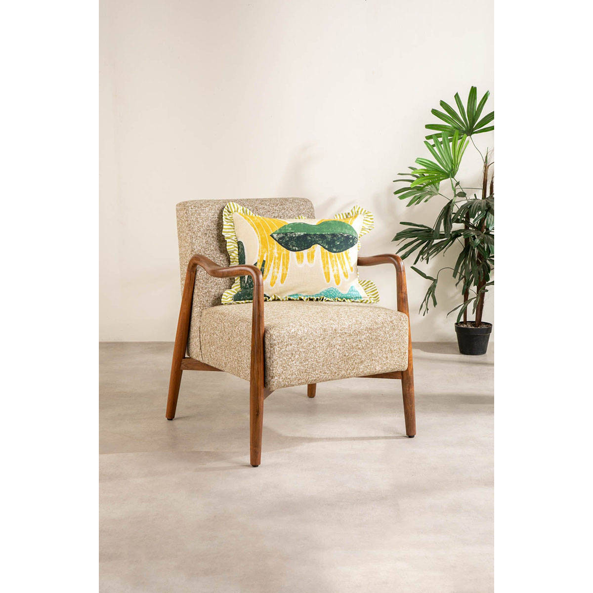 Freedom Tree Kissed Hands Cotton Old Gold Cushion Cover