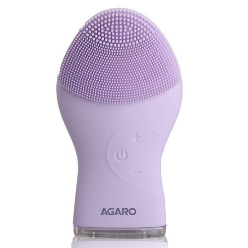 AGARO CM2107 Sonic Facial Cleansing Massager, Soft Silicone Brush for Cleansing & Massage, Purple