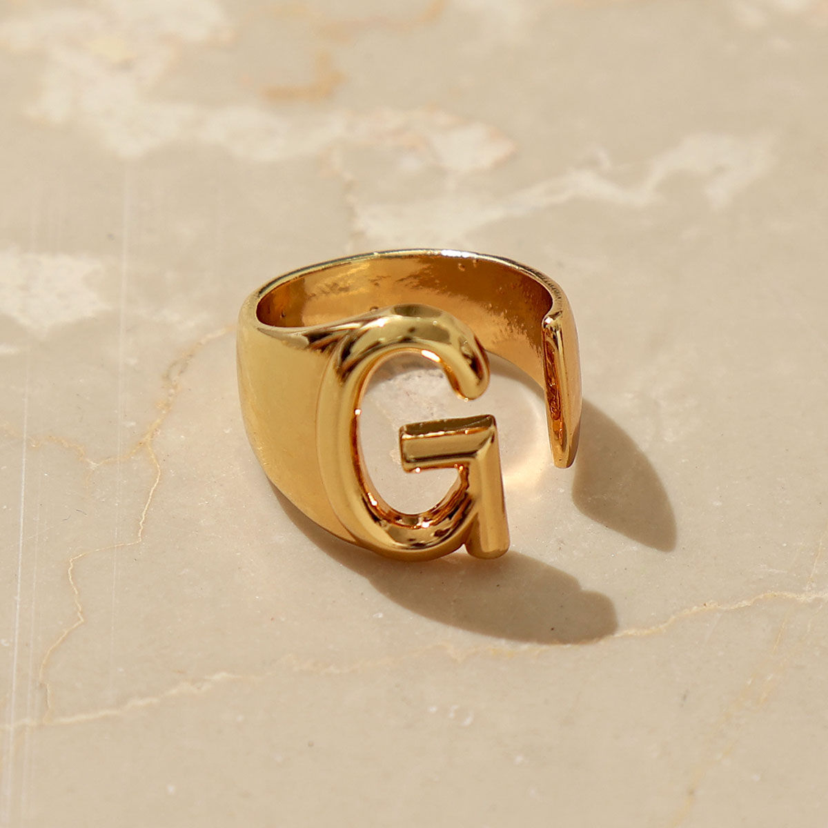 Classic Rose Gold Initial Ring | Philophrosyne