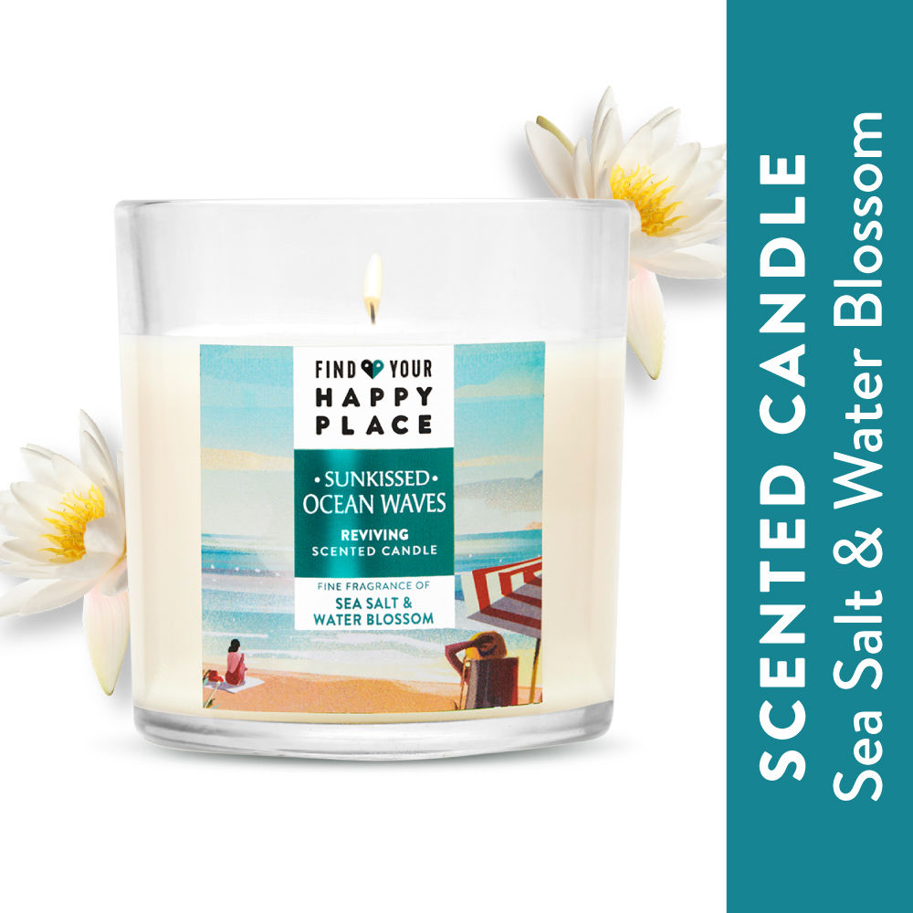 Find Your Happy Place - Sunkissed Ocean Waves Scented Candle Sea Salt &  Water Blossom