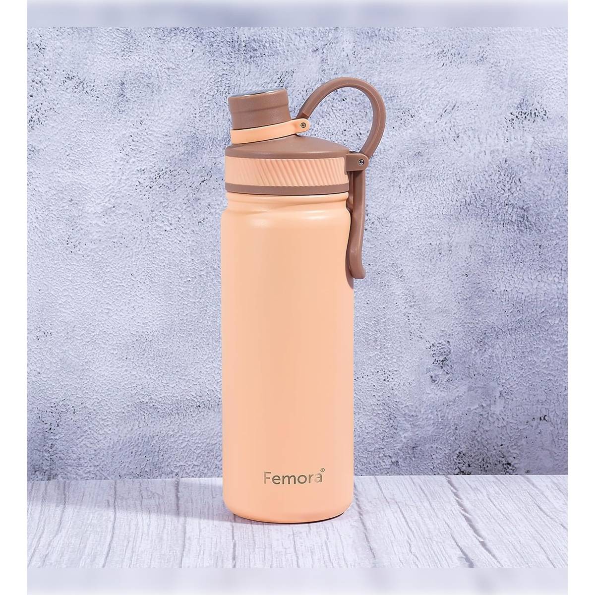 Femora Stainless Steel Aqua Burst Sport Sip Water Bottle 680 ML Peach